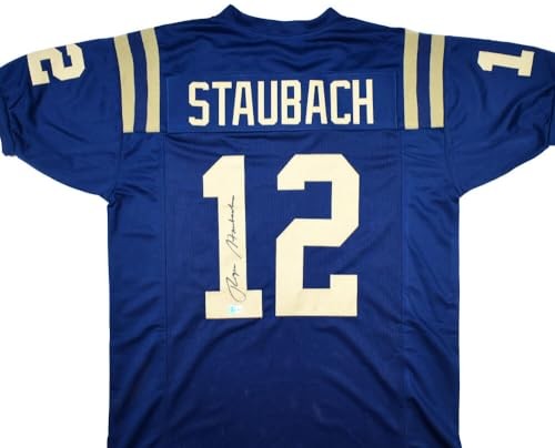Roger Staubach Autographed Navy College Style Jersey - Black