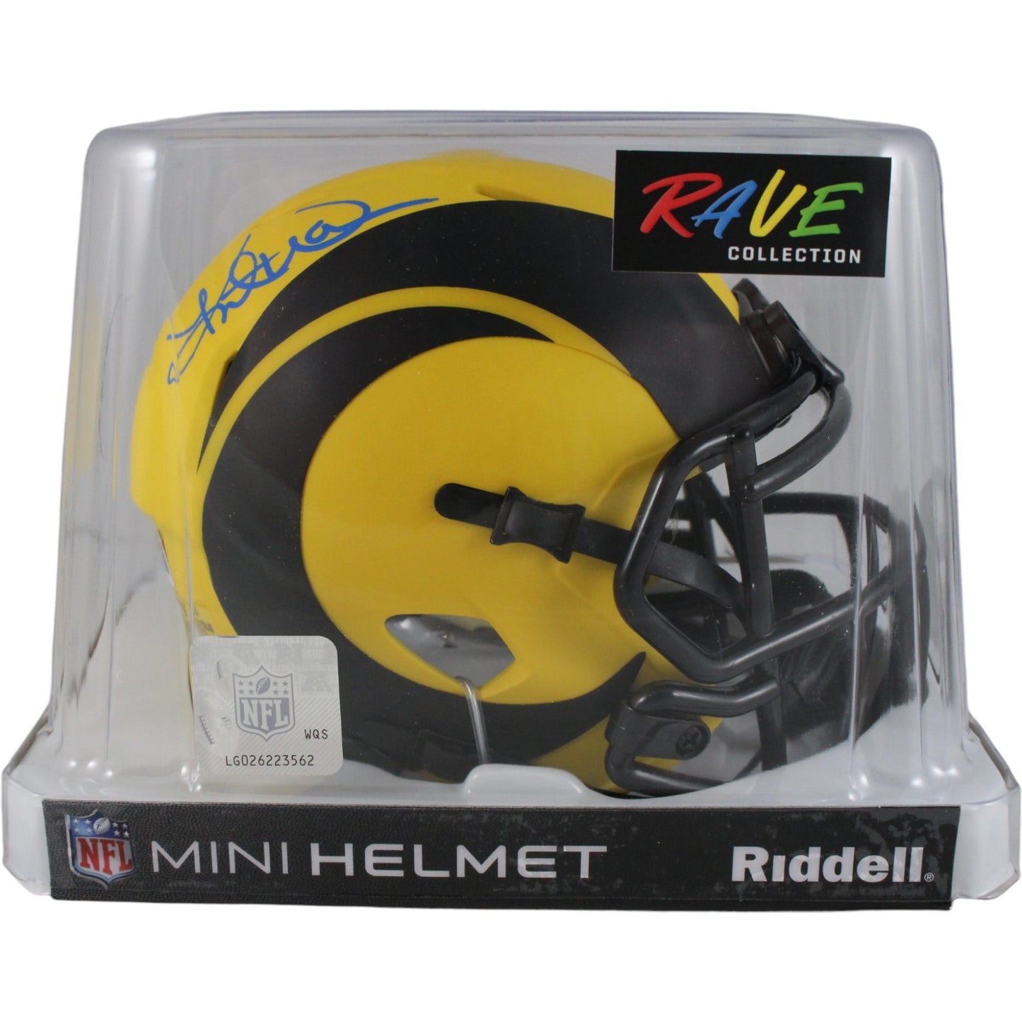 Kurt Warner Signed Los Angeles Rams Rave Mini Helmet Beckett Witnessed