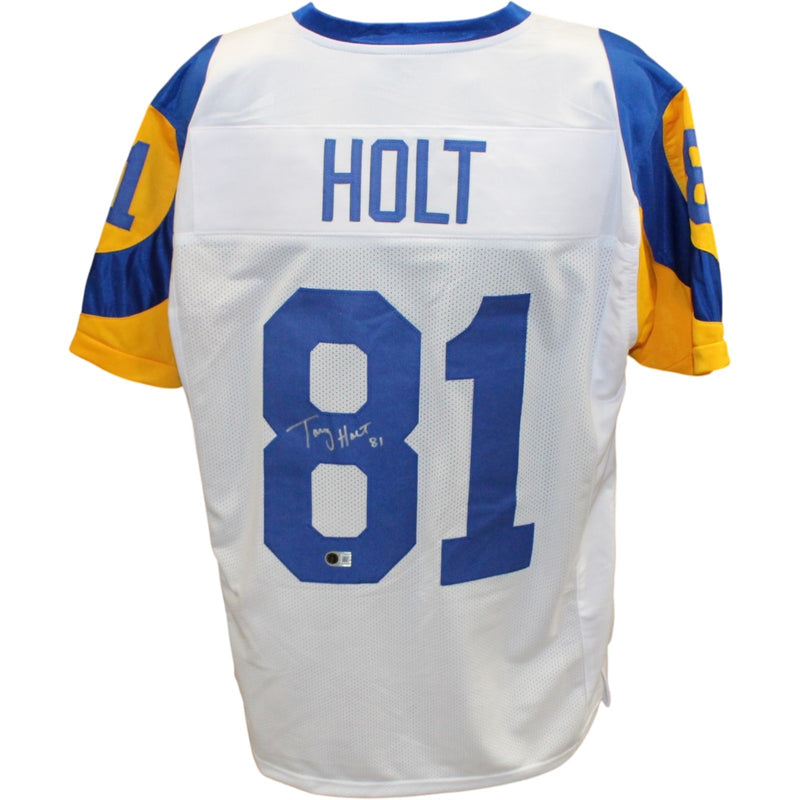 Torry Holt Autographed White Pro Style Jersey