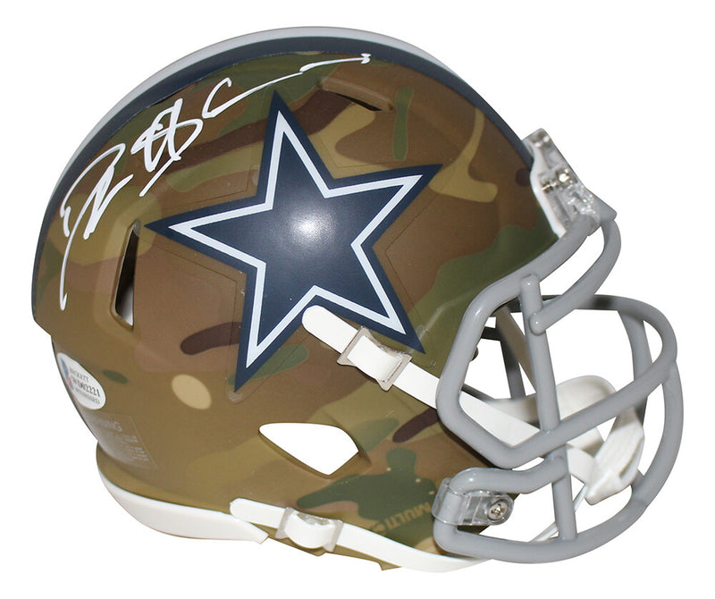 Deion Sanders Dallas Cowboys Autographed Camo Mini Helmet BAS
