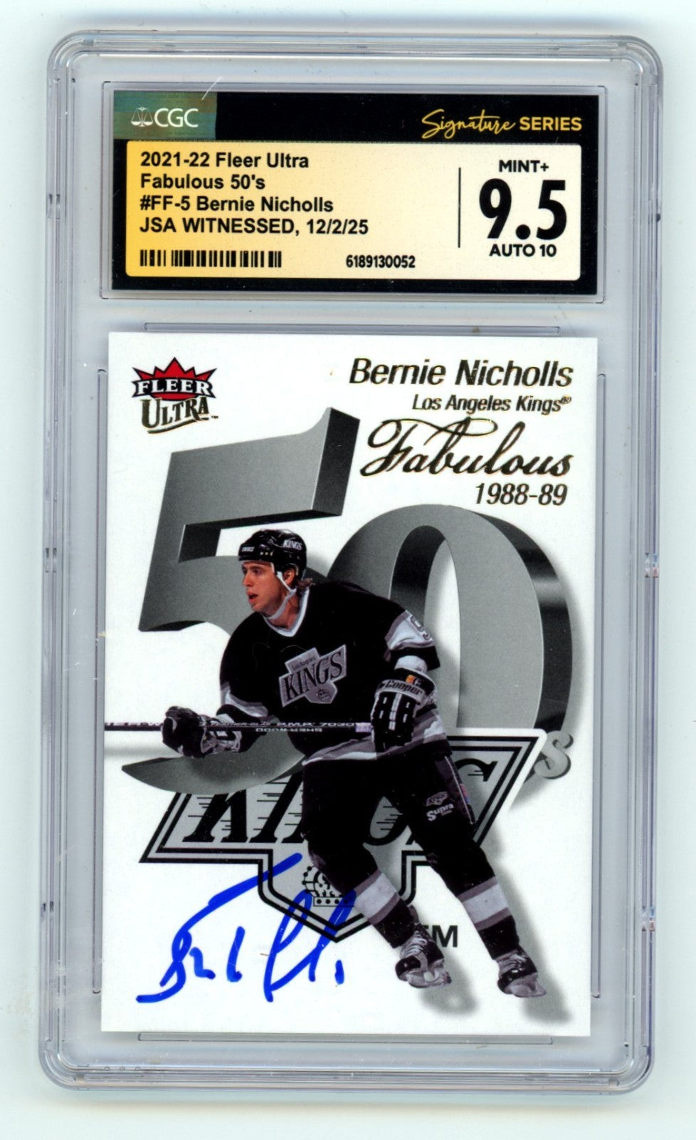 Bernie Nicholls Autographed 2021-22 Fleer Ultra Fabulous 50's Card