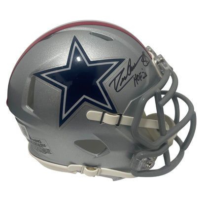 Drew Pearson Dallas Cowboys Signed Throwback Mini Helmet HOF 21