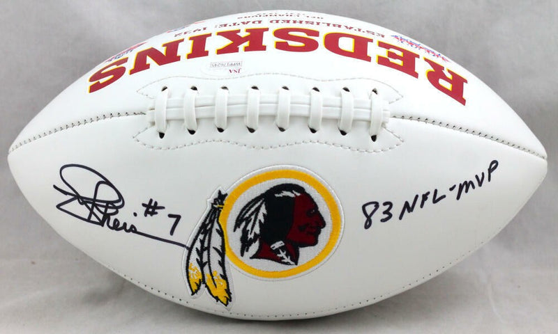 Joe Theismann Signed Washington Logo Football with MVP Inscription