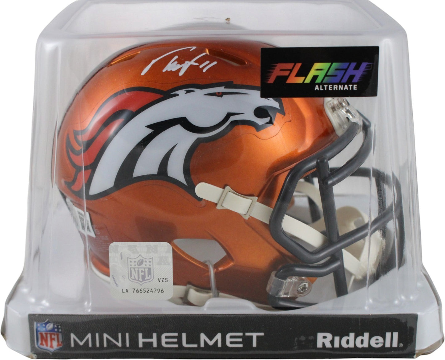 Troy Franklin Denver Broncos Flash Mini Helmet Autographed