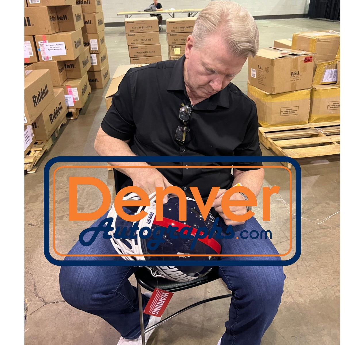 Phil Simms Signed New York Giants Color Rush Proline Helmet