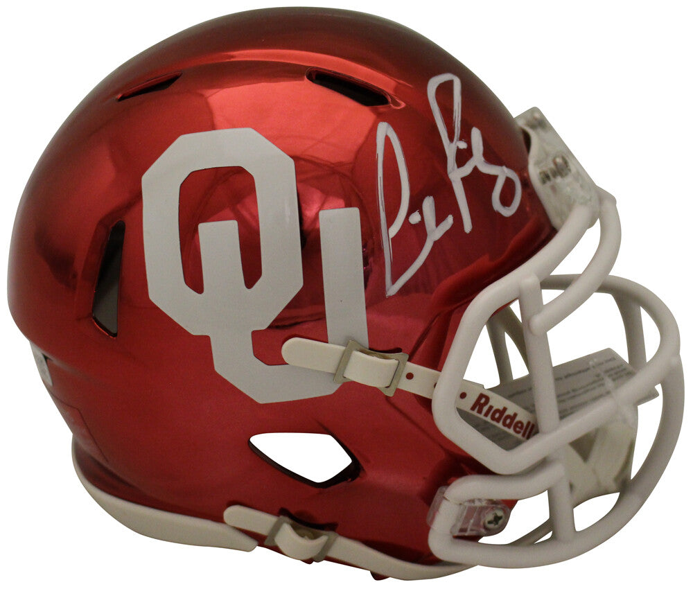 Lincoln Riley Autographed Oklahoma Sooners Chrome Mini Helmet