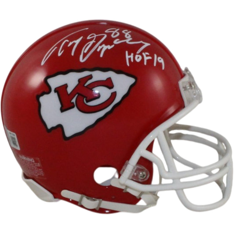 Tony Gonzalez Signed Kansas City Chiefs VSR4 Mini Helmet - HOF Inscribed