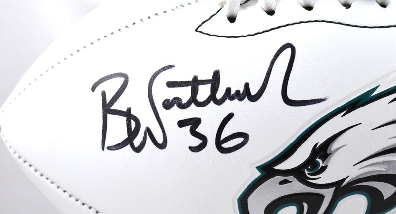 Brian Westbrook Signed Philadelphia Eagles Logo Football - Black