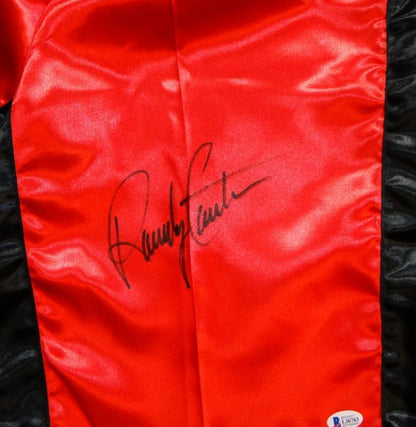 Randy Couture Autographed Red Custom UFC Trunks