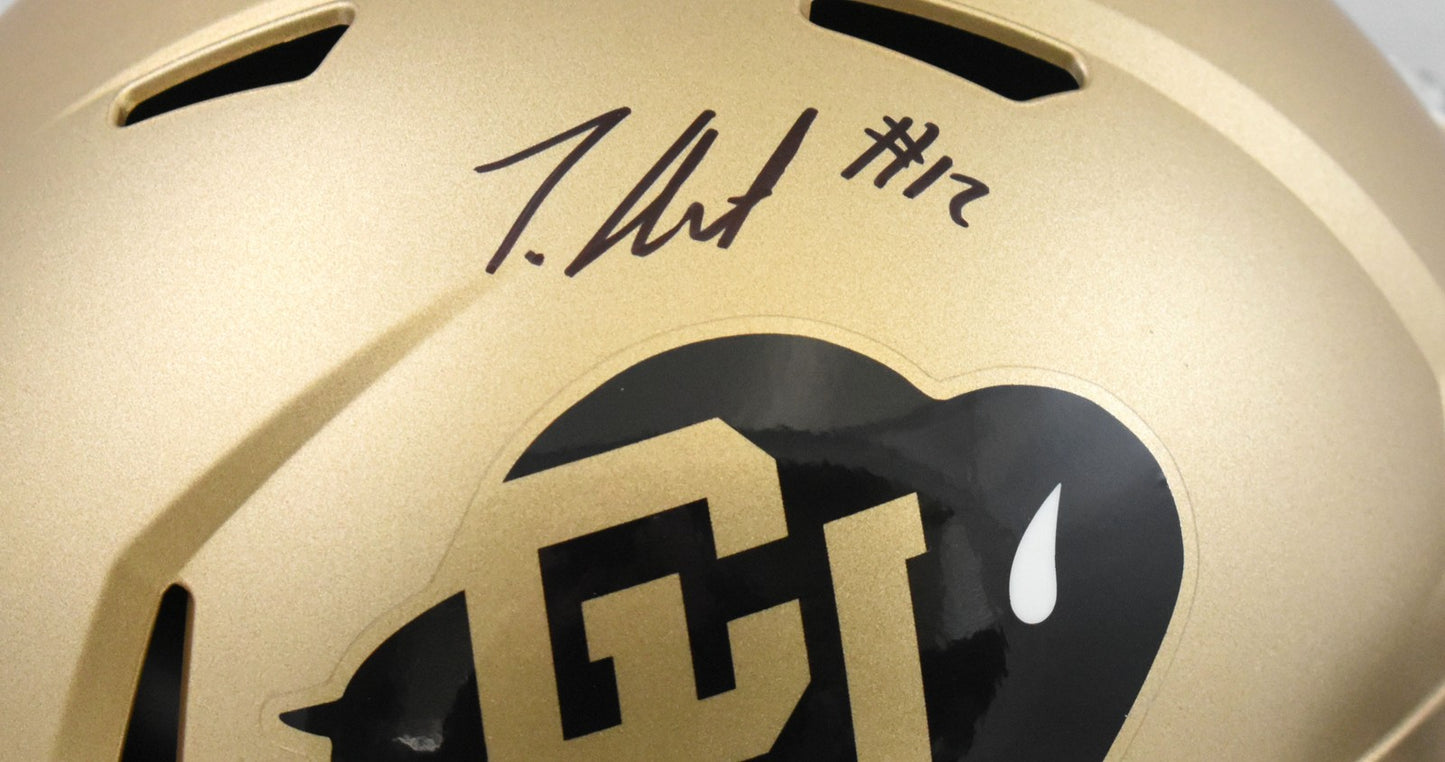 Travis Hunter Signed Colorado Buffaloes Full Size Speed Helmet