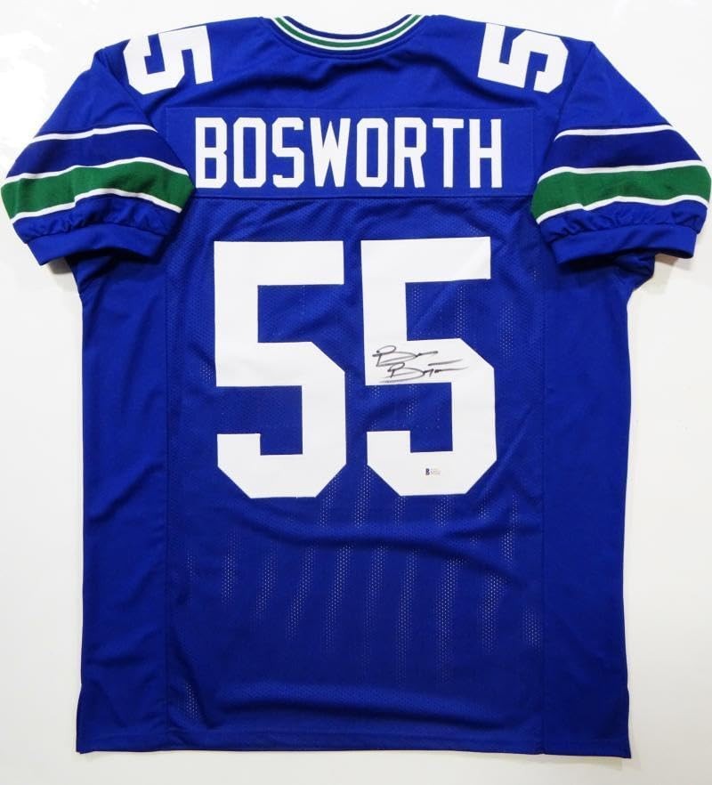 Brian Bosworth Autographed Blue Custom Jersey