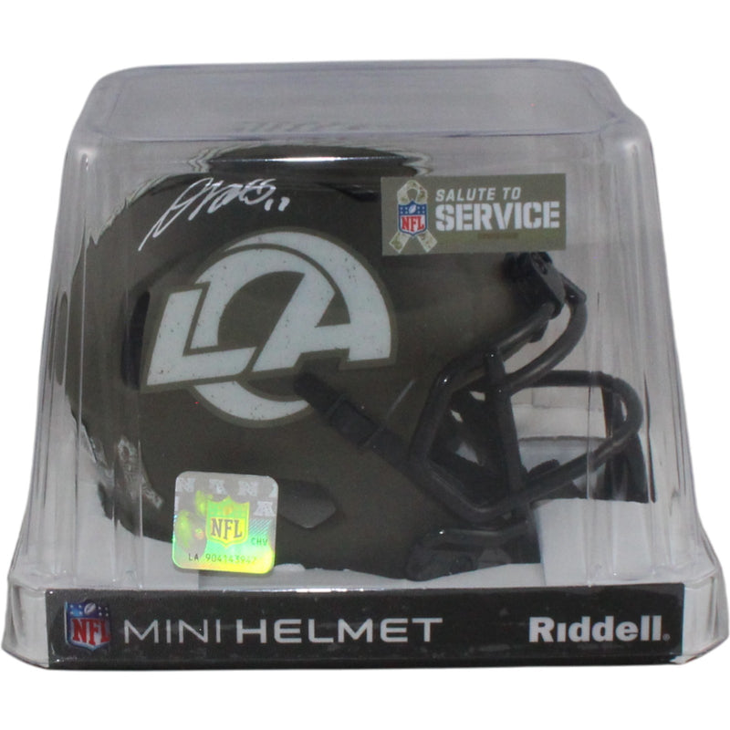 Davante Adams Los Angeles Rams 2022 Salute to Service Mini Helmet BAS