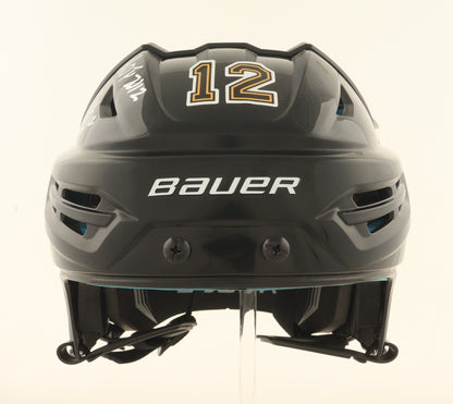 Adam Oates Signed Boston Bruins Full Size Hockey Helmet HOF Inscription