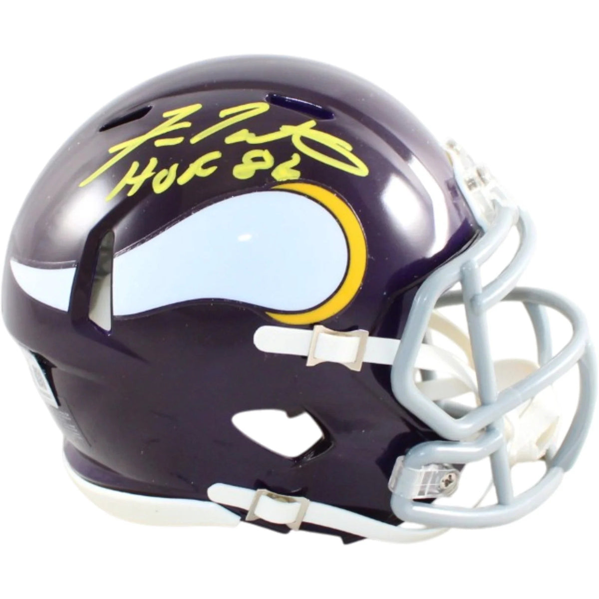 Fran Tarkenton Signed Minnesota Vikings Throwback Mini Helmet - HOF 86