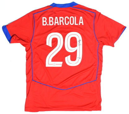 Bradley Barcola Autographed Paris Saint-Germain Red Third Jersey