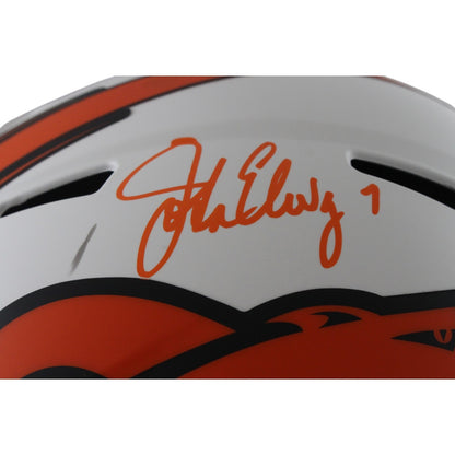 John Elway Denver Broncos Autographed Pro Lunar Full Size Helmet
