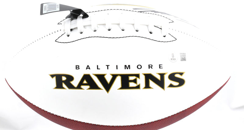 Zay Flowers Autographed Baltimore Ravens Logo Football