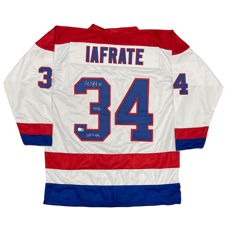 Al Iafrate Signed Washington Custom Hockey Jersey (4x AS, 105.2 MPH) BAS