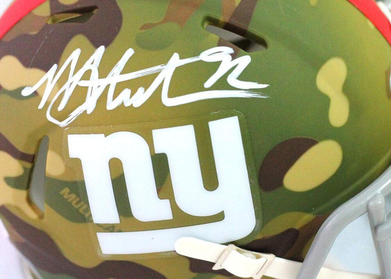 Michael Strahan Signed New York Giants Camo Speed Mini Helmet