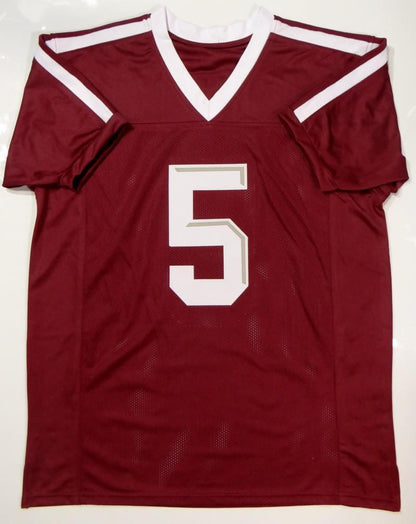 Trayveon Williams Autographed Maroon College Style Custom Jersey