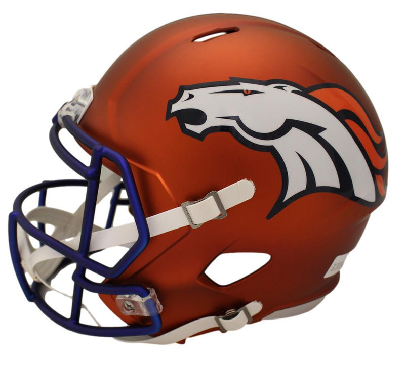 Russell Wilson Autographed Denver Broncos Full Size Blaze Helmet