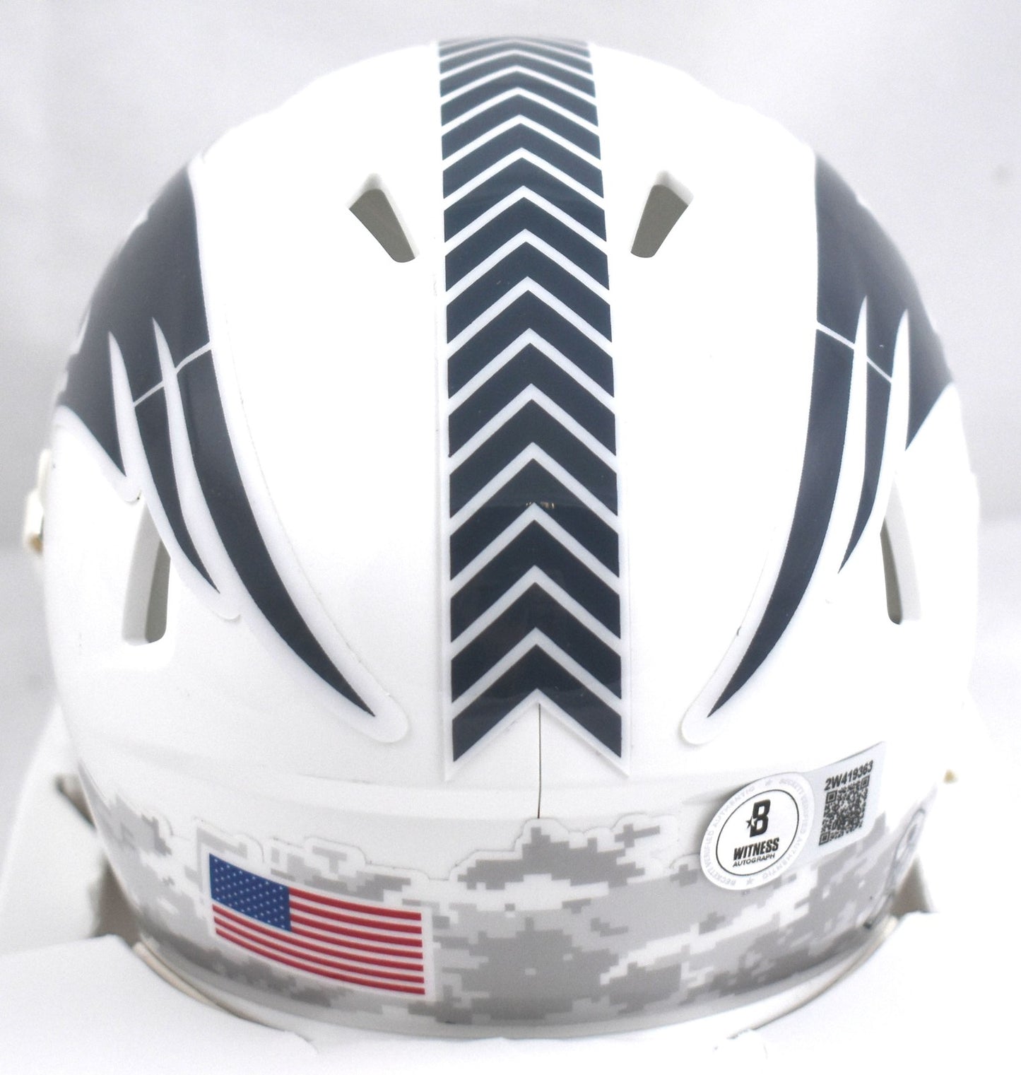 Randy Moss Signed New England Patriots 2024 Salute to Service Mini Helmet