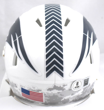 Randy Moss Signed New England Patriots 2024 Salute to Service Mini Helmet