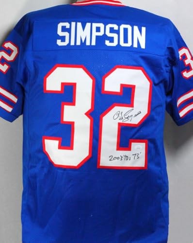 O. J. Simpson Signed Buffalo Bills Blue Custom Jersey