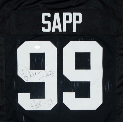 Warren Sapp Signed Black Custom Football Jersey (HOF Inscription)