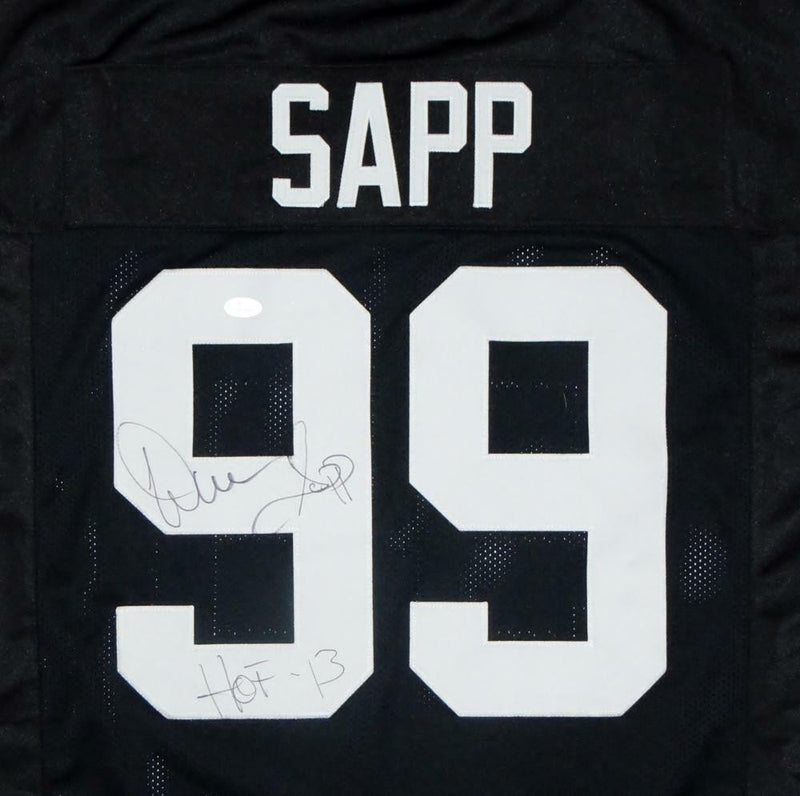 Warren Sapp Signed Black Custom Football Jersey (HOF Inscription)