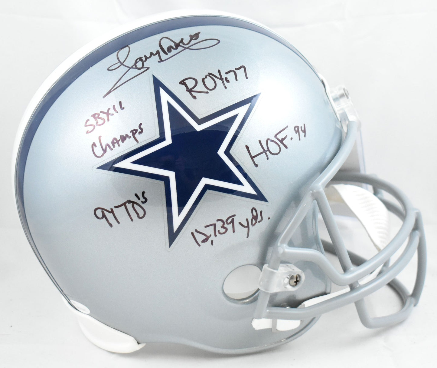Tony Dorsett Autographed Dallas Cowboys Full Size Helmet - 5 Inscriptions