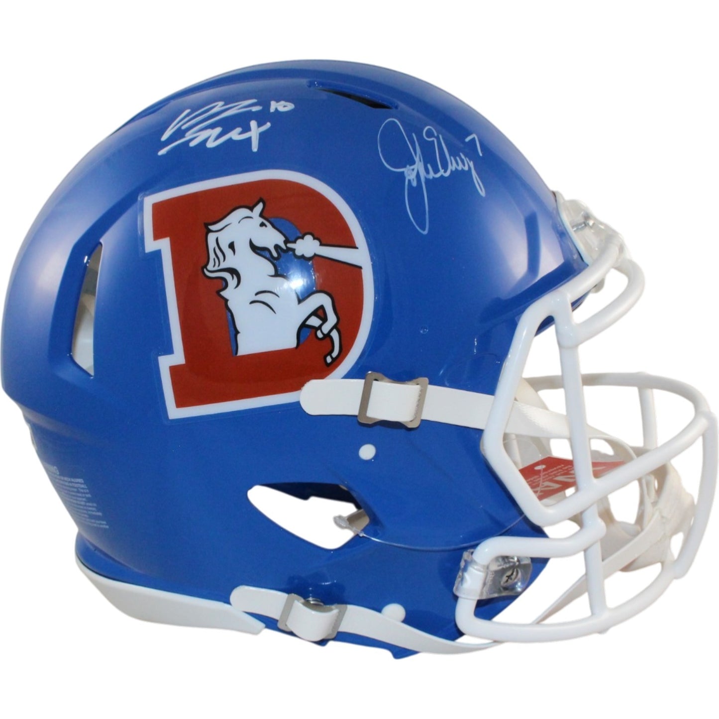 John Elway & Bo Nix Signed Denver Broncos Full Size Authentic Throwback Helmet