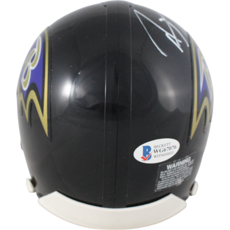 Ray Lewis Baltimore Ravens Autographed Mini Helmet with HOF Inscription