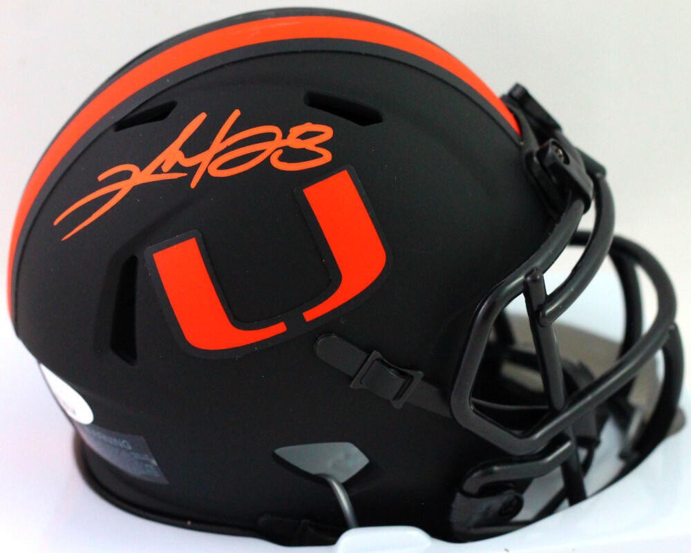 Clinton Portis Signed Miami Hurricanes Eclipse Mini Helmet