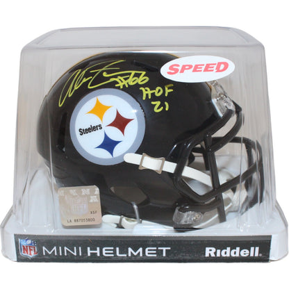 Alan Faneca Autographed Pittsburgh Steelers Speed Mini Helmet HOF BAS