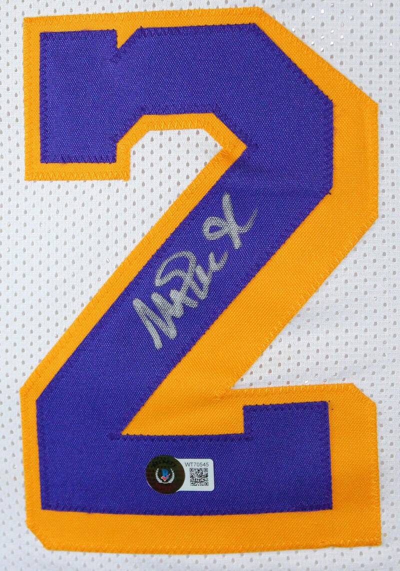 Magic Johnson Autographed Los Angeles White Custom Jersey