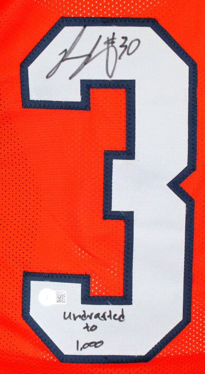 Phillip Lindsay Signed Color Rush Jersey with "Undrafted to 1,000" Inscription