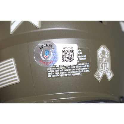 Michael Strahan Autographed New York Giants Salute to Service Mini Helmet