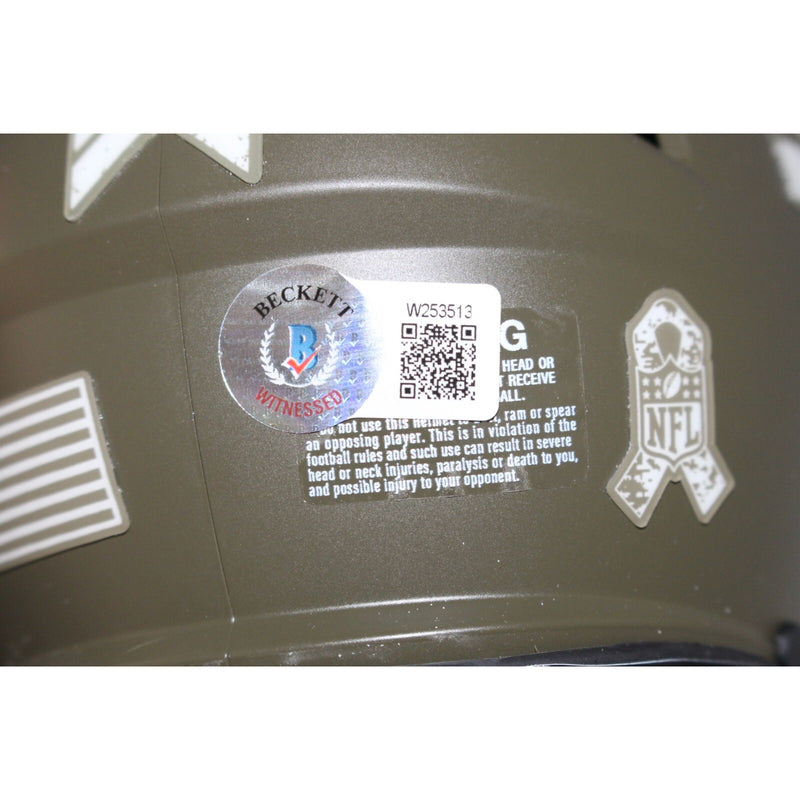 Michael Strahan Autographed New York Giants Salute to Service Mini Helmet