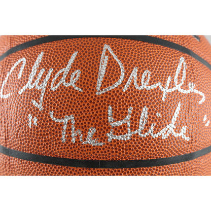 Hakeem Olajuwon & Clyde Drexler Signed Houston Rockets Basketball