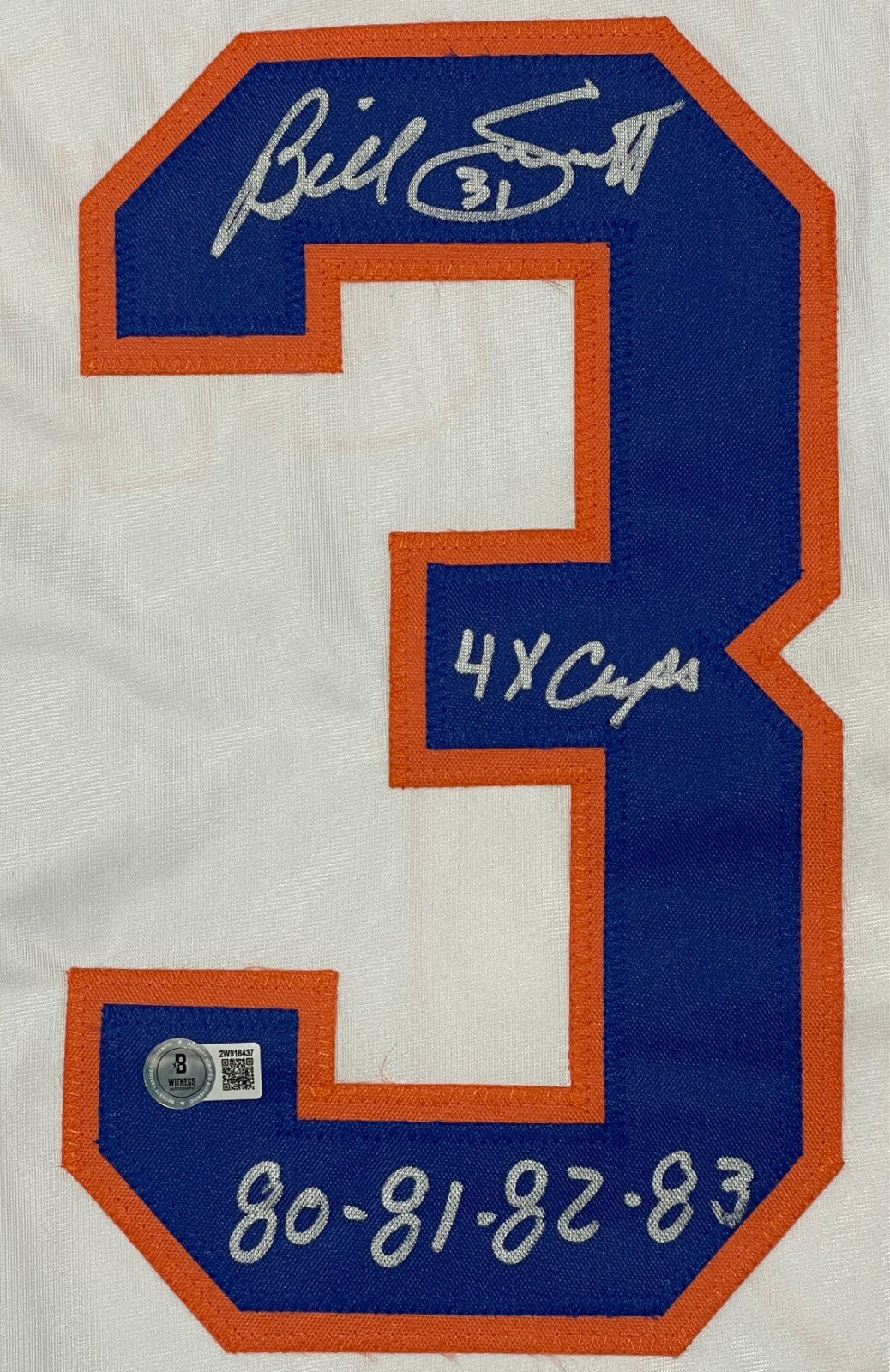 Billy Smith New York Islanders Signed Custom Jersey (4x Cup Inscription)