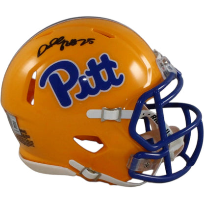 Darrelle Revis Signed Pittsburgh Panthers Gold Mini Helmet