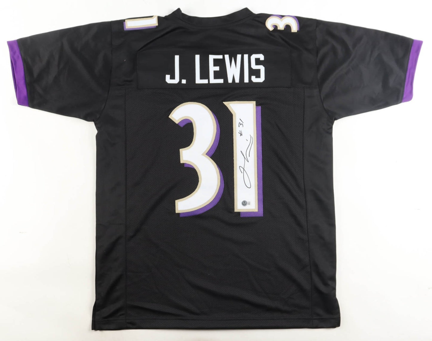 Jamal Lewis Baltimore Ravens Signed Black Custom Jersey (Beckett COA)