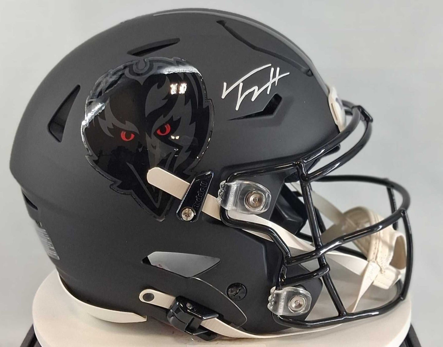Trey Hendrickson Signed Baltimore Ravens Darkness Alternate Speedflex Helmet