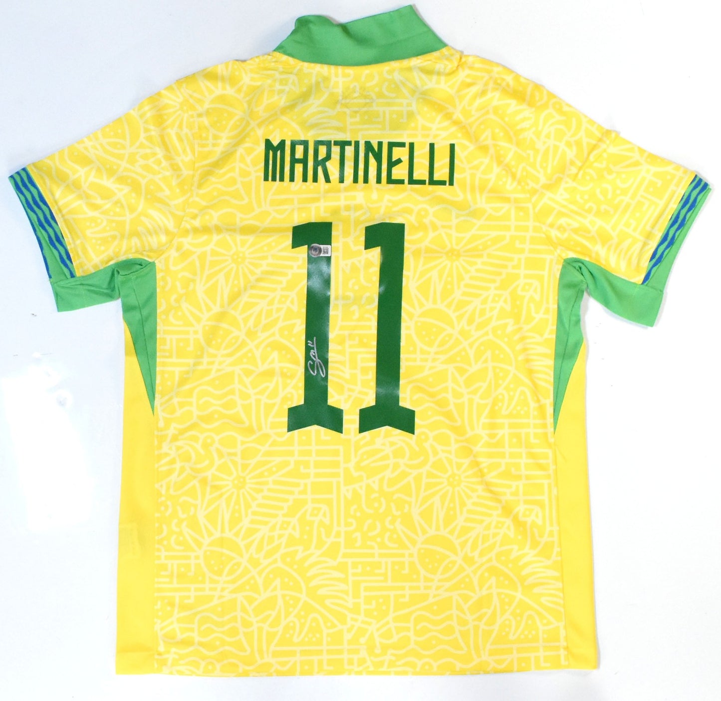 Gabriel Martinelli Autographed Brazil Home Soccer Jersey