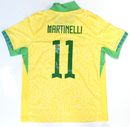Gabriel Martinelli Autographed Brazil Home Soccer Jersey