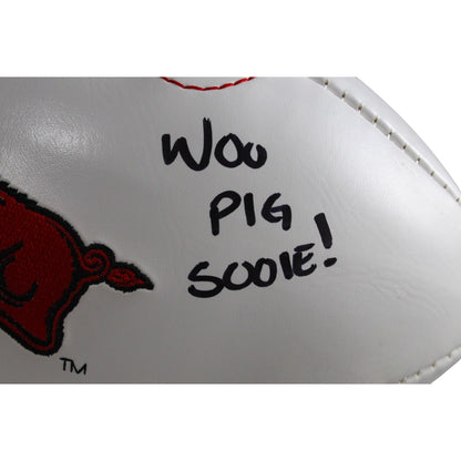 Dre Greenlaw Signed Arkansas Razorbacks Logo Football (Beckett COA)