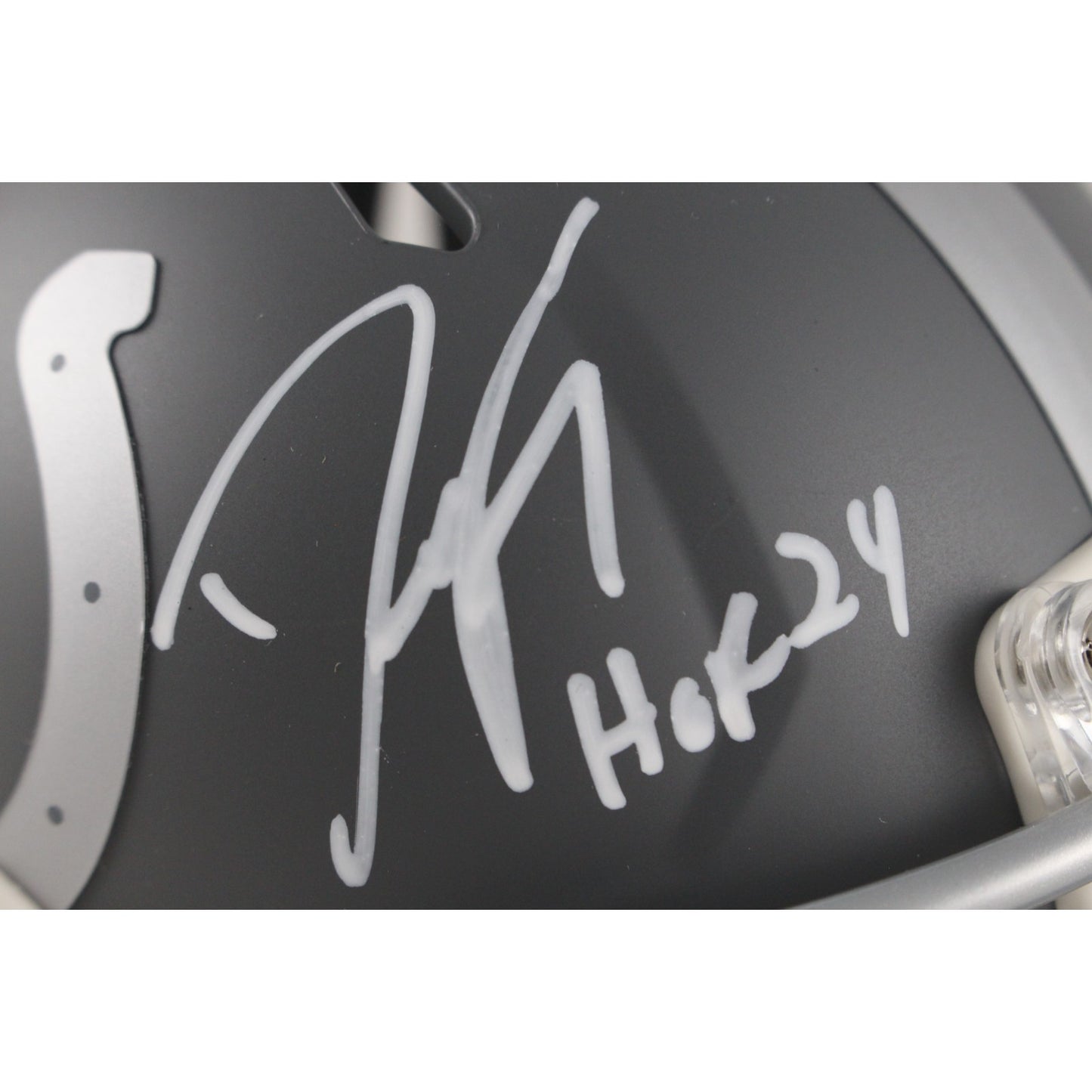 Dwight Freeney Signed Indianapolis Colts Slate Mini Helmet (HOF)