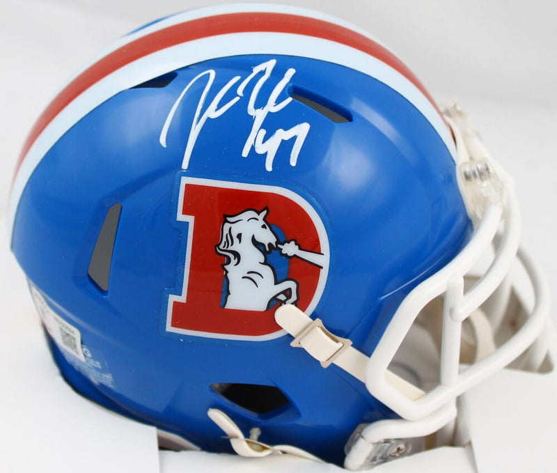 John Lynch Autographed Denver Broncos Throwback Speed Mini Helmet