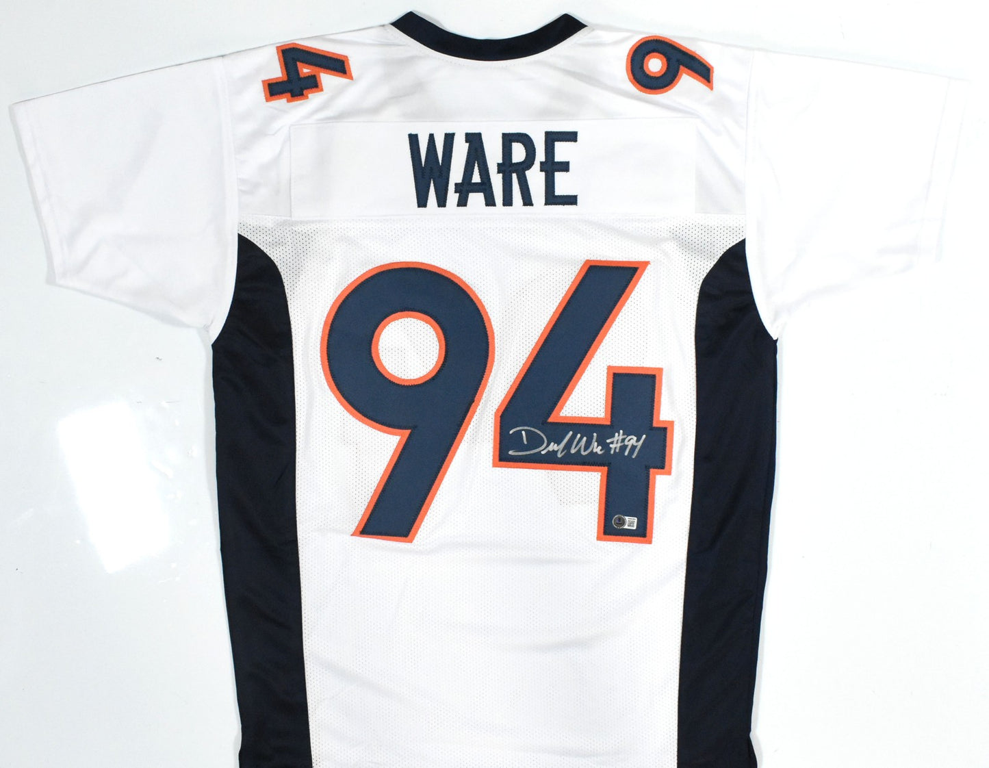 DeMarcus Ware Signed Denver Broncos White Custom Jersey - Beckett